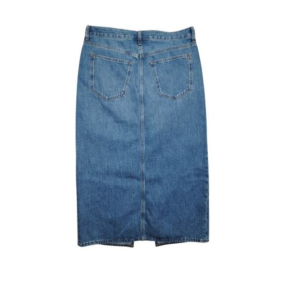 Madewell High Waist Denim Midi Skirt with Front Slit – Size 29 - Picture 6 of 6